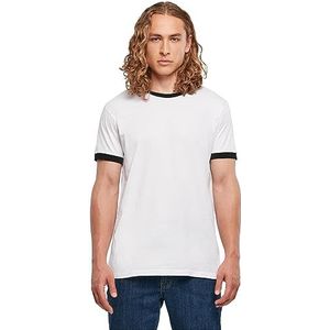 Build your Brand Men´s Ringer Tee BYBB022 - White/Black - XS