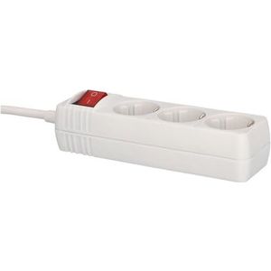 UNITEC Tafelstopcontact 3-voudig met schakelaar, stekkerdoos, 1,4 m voedingskabel, wit
