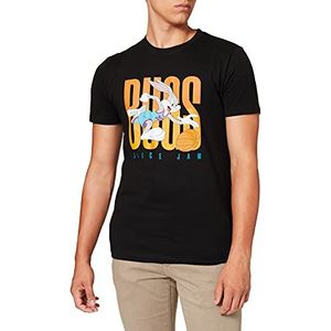 Mister Tee Space Jam T-shirt voor heren, Bugs Bunny basketbal T-shirt met print op de voorkant, in de kleuren zwart, wit, beige, blauw, maat XS tot XXL, zwart, XS