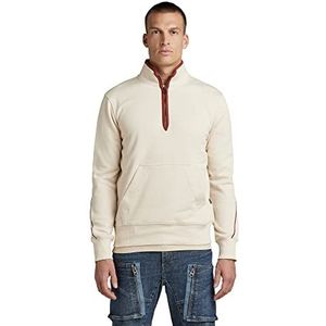 G-STAR RAW Heren Half Zip Binding Sweatshirt, wit (Dk Talc C988-a488), XS