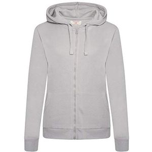 M17 Dames dames hoodie met volledige rits casual capuchon top sweatshirt, Grijs, S
