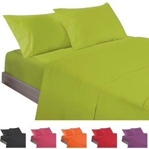 ECOMMERC3 3-delige beddengoedset voor bedden van 90 cm, gemaakt in Spanje, beddengoed met hoeslaken, dekbedovertrek en 1 kussensloop, pistachekleur, extra zacht en licht