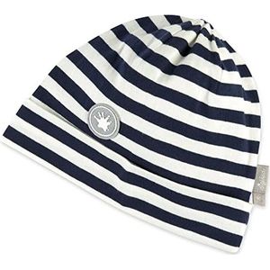 blauw wit gestreepte muts