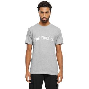 Mister Tee Los Angeles Wording Tee voor heren, Heather Grey, S