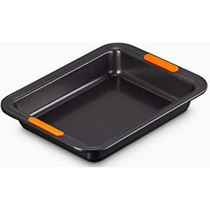 Le Creuset 94101600000000 Geharde bakvorm met anti-aanbaklaag, rechthoekige taartvorm, 28 cm, zwart