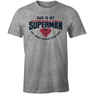 Superman Heren T-shirt, Gris Clair, XL