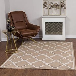 Surya Vannes tapijt, geometrisch Scandinavisch, groot tapijt, woonkamer, eetkamer, slaapkamer, keuken - tapijt in bohemien-design, modern, berbers, laagpolig tapijt, 160 x 213 cm - donkerbruin en lichtbeige