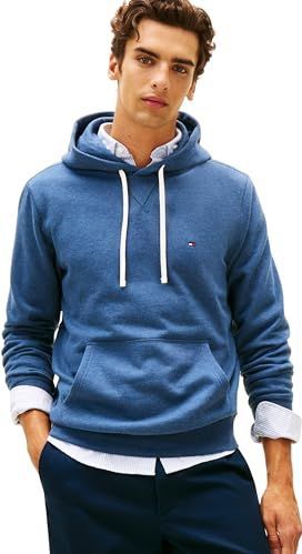 Tommy Hilfiger Heren ESS SEIZOENLIJKE FLEECE HOODY MW0MW39997 Pullover Hoodie, BLAUW, XS, Blauw (Egeïsche Zee Heide), XS