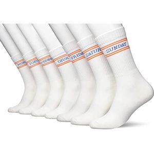 ONLY & SONS Heren ONSRODY Weekend Tennis Sock 7-Pack Tennissokken, Antiek Wit/Detail: Blue Weekday, One Size, antiek wit/detail: blauw weekday, One size