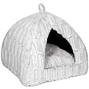 Petface Pluche katten-Iglu, luxe huisdierbed van bamboe.