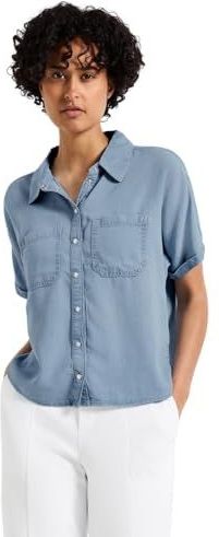 Street One - Denim Blouse - Blauw - Lyocell