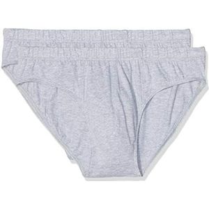 LVB 100% katoenen bipack slip (verpakking van 2) voor heren, Grijs (Grijs Melange 026), XL