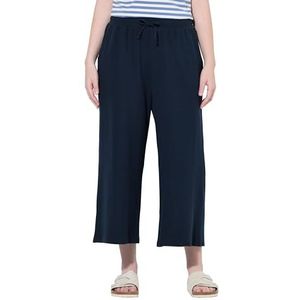 Ulla Popken Dames Jersey Culotte, in Waffle Pique Casual Pants, marineblauw, 32W / 32L