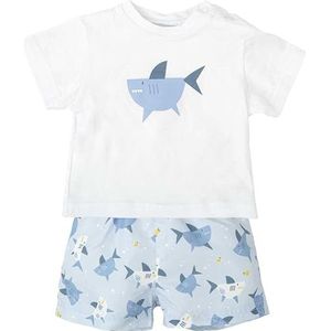BABIDU Kinderset met korte mouwen T-shirt en haai-print, uniseks, baby, Uniek, 6 Maanden