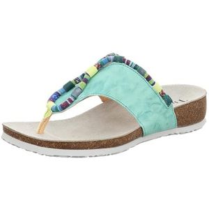 Think Julia 7010 Teenslippers voor dames, chroomvrij, gelooid, duurzame teenslippers, maat 43 EU, pacific combi 7010, 43 EU