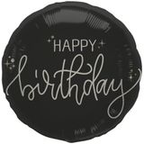 Folat 68690 Decoratie, zwart, crème, champagne, goudfolieballon, crème noir, 45 cm, een chique, charmante en unieke verjaardagsdecoratie, Happy Birthday, voor vrouwen, meisjes, jongens en mannen