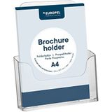 Europel Brochurehouder, enkel vak voor DIN A4-brochure, hoogwaardig, transparant polystyreen, capaciteit 41 mm