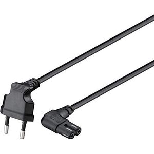 Goobay Stroomkabel met C7 / 8-vormige Plug - Haaks / Zwart (voor O.a. Sonos) - 2 Meter