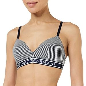 Emporio Armani Gewatteerde triangel-beha voor dames, Marine Yoghurt Strepen, L