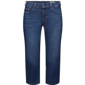 ESPRIT Capri-jeans met middelhoge tailleband, Blue Dark Washed., 24W x 22L