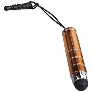 Mini touchpen, stylus pen, universele draagbare styluspen, stylus pen touch pen met 3,5 mm jack, stijlvolle zachte kop, waterdichte korte stylus voor smartphone, tablet, Android-apparaat, goud
