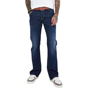 Joe Browns Heren Bootcut Fit Dark Vintage Wash Duurzame Denim Jeans, Blauw, 30 Kort, 30/30, Donkere Vintage, 30W / 30L