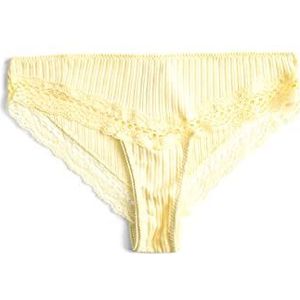 Koton Vrouwen Tissued Cotton Lacy Braziliaans slipje ondergoed, Geel(174), S
