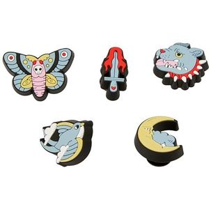 Crocs Uniseks getatoeëerde retro 5-pack schoenbedels, één maat, Getatoeëerde Retro, Eén maat