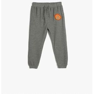 Koton Babyboy Jogger Sweatpants Applique Detail Trekkoord Getextureerd, Grijs Melange (grm), 9-12 Monate