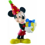 Bullyland 15338 - Speelfiguur Walt Disney Mickey Mouse met geschenk, ca. 7,6 cm, detailgetrouw, ideaal als taartfiguur en klein cadeau voor kinderen vanaf 3 jaar