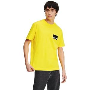 Karl Lagerfeld Jeans, Heren, Regular Korte Mouwen Box Logo Tee, Regular Fit, Geel, M