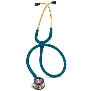 3M Littmann Classic II Pediatric Stethoscoop 2153, borststuk in regenboogafwerking, Caribisch blauwe slang, stuk