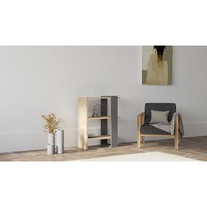 Hanah Home Scandinavische stijl boekenplank, antraciet & oak, 51,8 x 70 x 25 cm | 100% melamine gecoat deelbord, 18 mm dik, elegante opslagoplossing voor moderne woningen