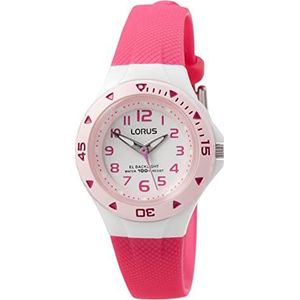 Lorus Kids meisjes horloge rvs, wit-roze, Eén maat, kinderen