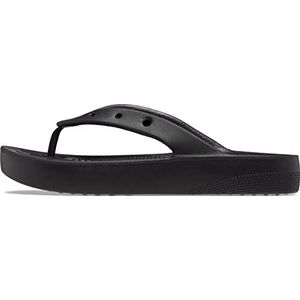 Crocs Dames Classic Platform Flip W houten schoen, zwart, 37/38 EU, zwart, 37/38 EU