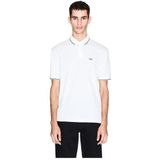 Armani Exchange Essentials poloshirt voor heren, dubbele gestreepte mouwen en kraag, monogram-logo, gebroken wit, S, off-white, S