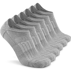 Busy Socks Merino Wool Dress Socks Men, Women's Ultra Light Trail Hiking Outdoor Athletic Performance Tennis Golf No Show Socks, 6 Pairs, Large, Grey