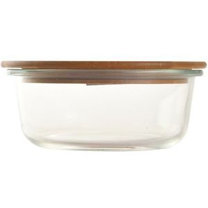 BERGNER - Houder van groen luchtdicht glas, 950 ml – robuuste ronde houder van borosilicaat, ideaal voor magnetron, vaatwasser en vriezer – 100% recyclebaar