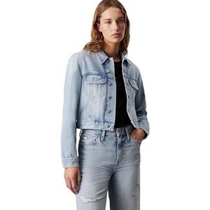 Calvin Klein Jeans Cropped 90'S DENIM JACKET Trucker Jacket voor dames, denim licht, M, Denim Light, M
