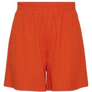PIECES Pckylie Hw Noos Shorts voor dames, Tangerine Tango, XL