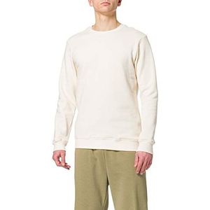 Urban Classics Heren sweater van biologisch katoen Organic Basic Crew Sweatshirt, Trui voor Mannen in vele kleuren, maten S - 5XL, witzand., 3XL