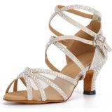 Syrads - Ballroom Latin Dansschoenen - Champagne - Suède Zool - 6cm Hak