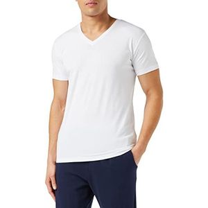 Seidensticker Heren T-shirt - Regular Fit - Uni - V-hals - Korte mouwen - Stretch, wit (wit 1), XXL