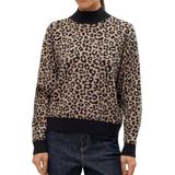 VERO MODA - VMARIA - Trui - Beige / Zwart - Dierenprint