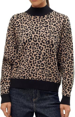 VERO MODA - VMARIA - Trui - Beige / Zwart - Dierenprint