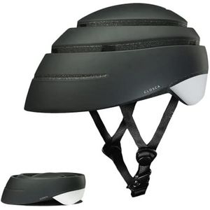 Opvouwbare fietshelm voor volwassenen (Closca Helmet LOOP). Helm voor fietsen en elektrische step/scooter voor dames en heren (uniseks). Gepatenteerd ontwerp. (Zwart/Wit, maat L)