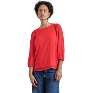 STREET ONE Chiffon blouse, rood (mandarijnrood), 40