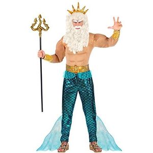 Widmann - Kostuum Poseidon, koning van de zee, onderwaterwereld, carnavalskostuums