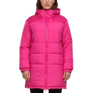 Urban Classics Dames Jas Dames Hooded Mixed Puffer Coat hibiskuspink 5XL, Hibiscus spink, 5XL