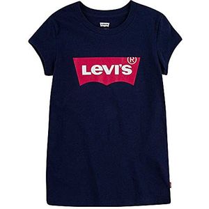 Levi's Lvg S/S Batwing Tee T-shirt voor meisjes, Peacoat/Tea Tree Roze, 16 Jaren